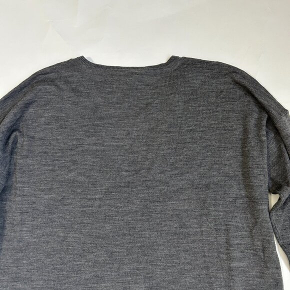J Jill Italian Merino Wool V Neck Long Sleeve Sweater Gray Womens size L casual - Picture 9 of 11